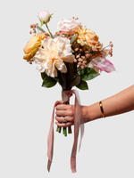 Orange Garden Rose & Pink Calla Lily Wedding Bouquet