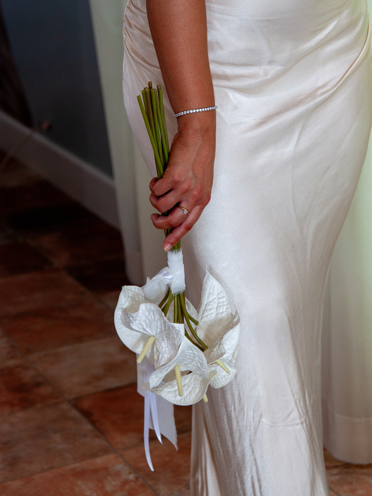 White Anthurium En Masse Wedding Bouquet