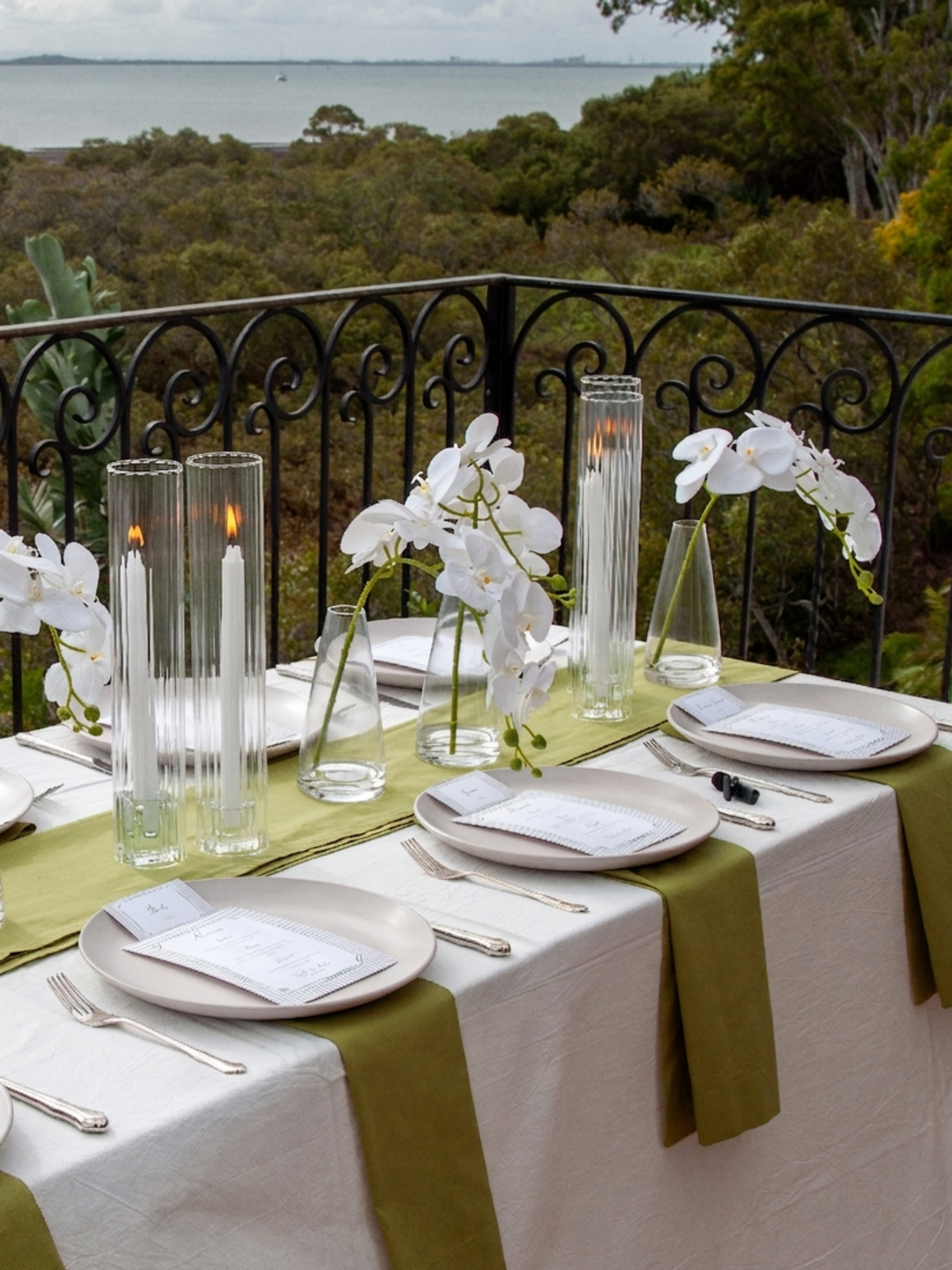 Green & White Garden Wedding Bud Vase