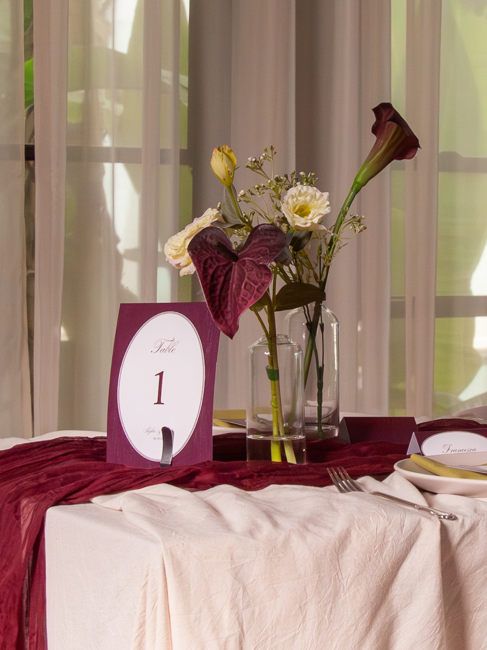 Plum Noir Wedding Bud Vase Pack of 1