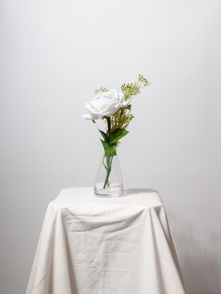 Classic White Wedding Bud Vase - Medium