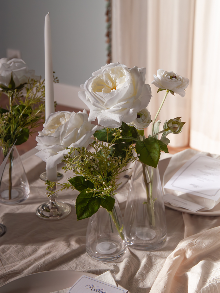 Classic White Wedding Bud Vase - Medium