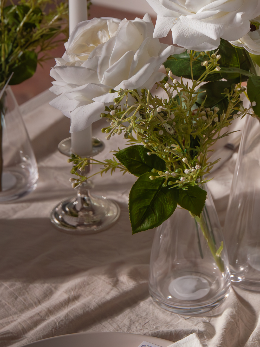 Classic White Wedding Bud Vase - Medium
