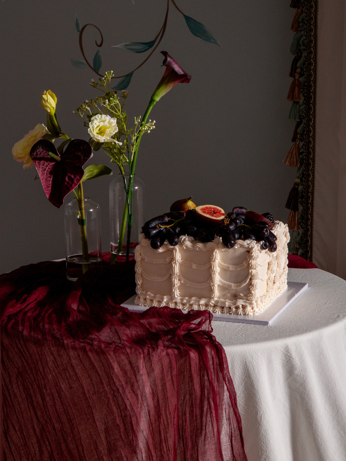 Mulberry Cheesecloth Table Runner
