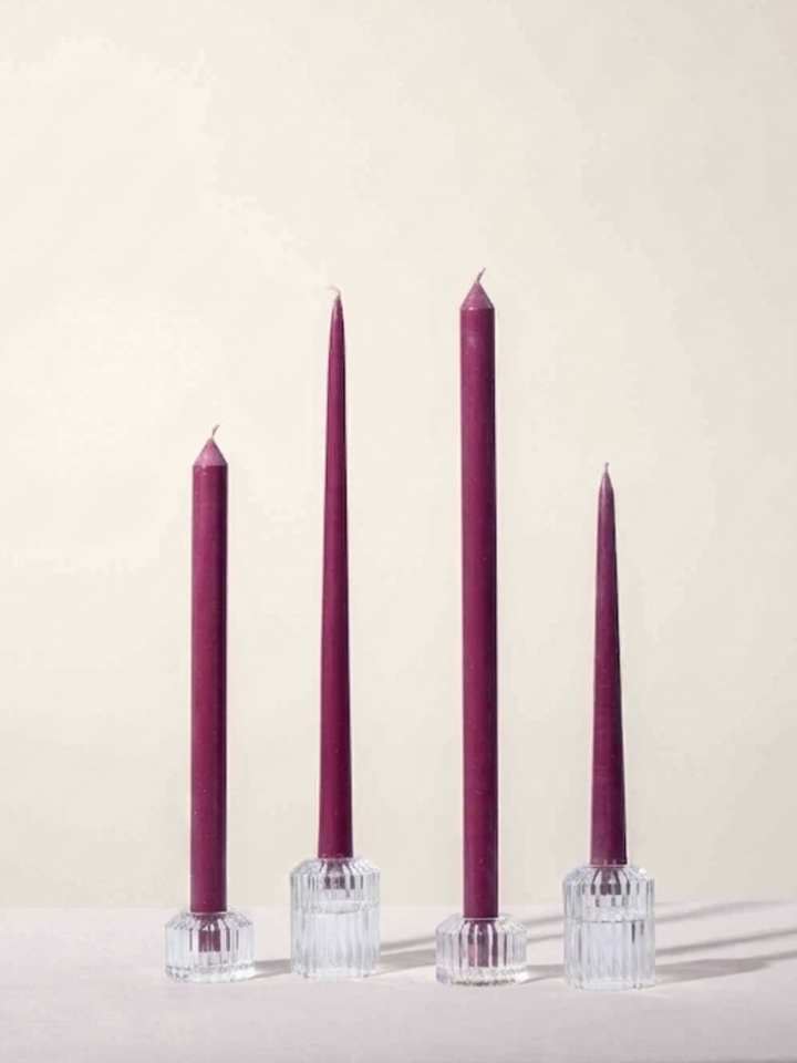 Plum 25cm Taper Candles