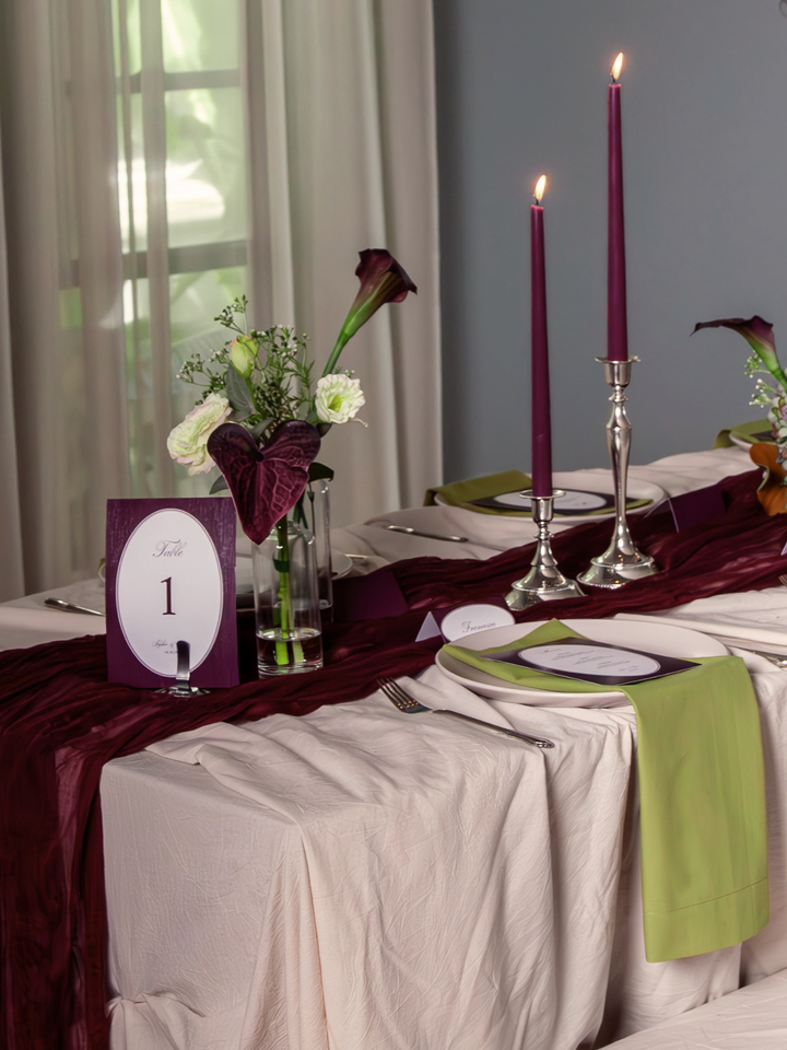 Plum 25cm Taper Candles