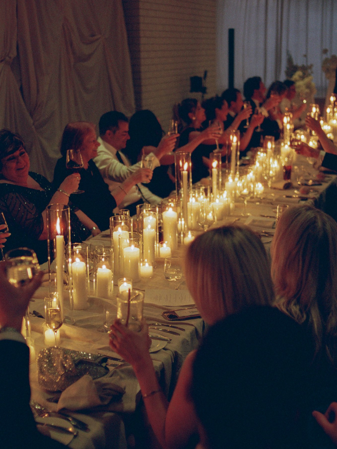 White Event Pillar Candles & Glass Wedding Bundle - Medium