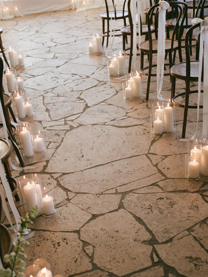 White Event Pillar Candles & Glass Wedding Bundle - Large