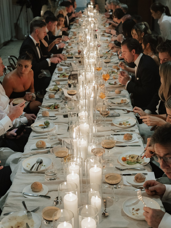 White Event Pillar Candles & Glass Wedding Bundle - Large