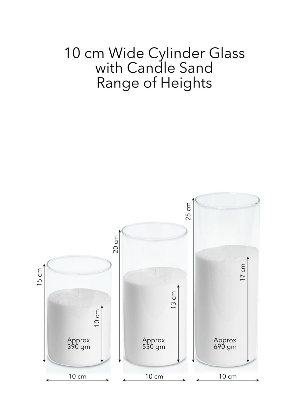 White Pearl Candle Wax in 10cm Glass Set - Med