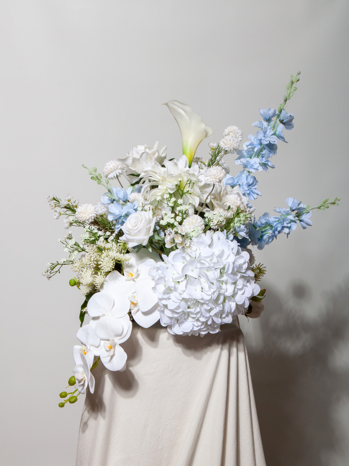 Blue & White Wedding Flower Cloud - Large