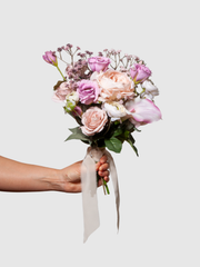 Purple Lisianthus & Pink Calla Lily Bridesmaid Bouquet