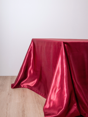 Burgundy Satin Rectangle Tablecloth - Medium