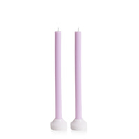 White & Lilac Verona Dyad Dinner Candles