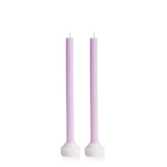 White & Lilac Verona Dyad Dinner Candles Pack of 2