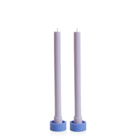 Dusty Blue & Silver Grey Aydin Dyad Dinner Candles