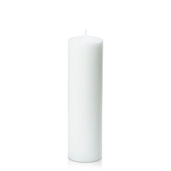 White 7cm x 25cm Event Pillar - Pack of 12