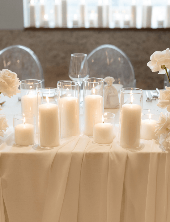 White 7cm x 7cm Event Pillar