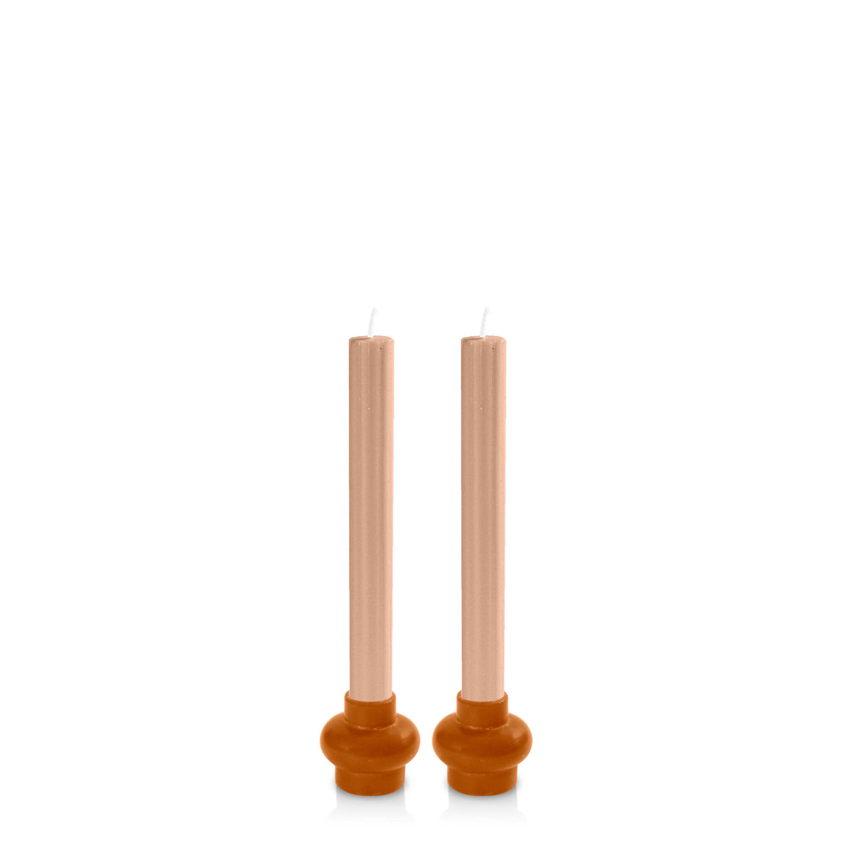 Baked Clay & Latte Majorca Dyad Dinner Candles Pack of 2