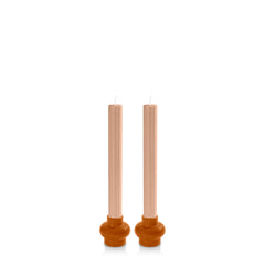 Baked Clay & Latte Majorca Dyad Dinner Candles Pack of 2