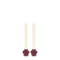 Burgundy & Ivory Majorca Dyad Dinner Candles