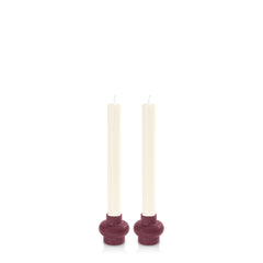 Burgundy & Ivory Majorca Dyad Dinner Candles Pack of 2