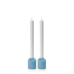 French Blue & White Avignon Dyad Dinner Candles Pack of 2