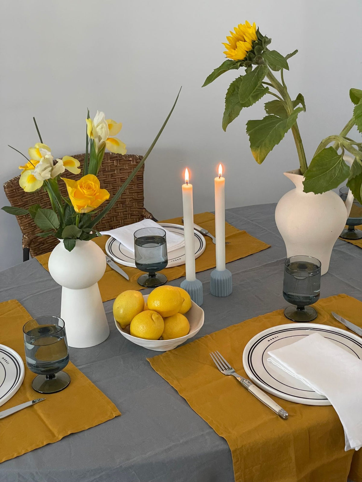 Olive & Ivory Avignon Dyad Dinner Candles