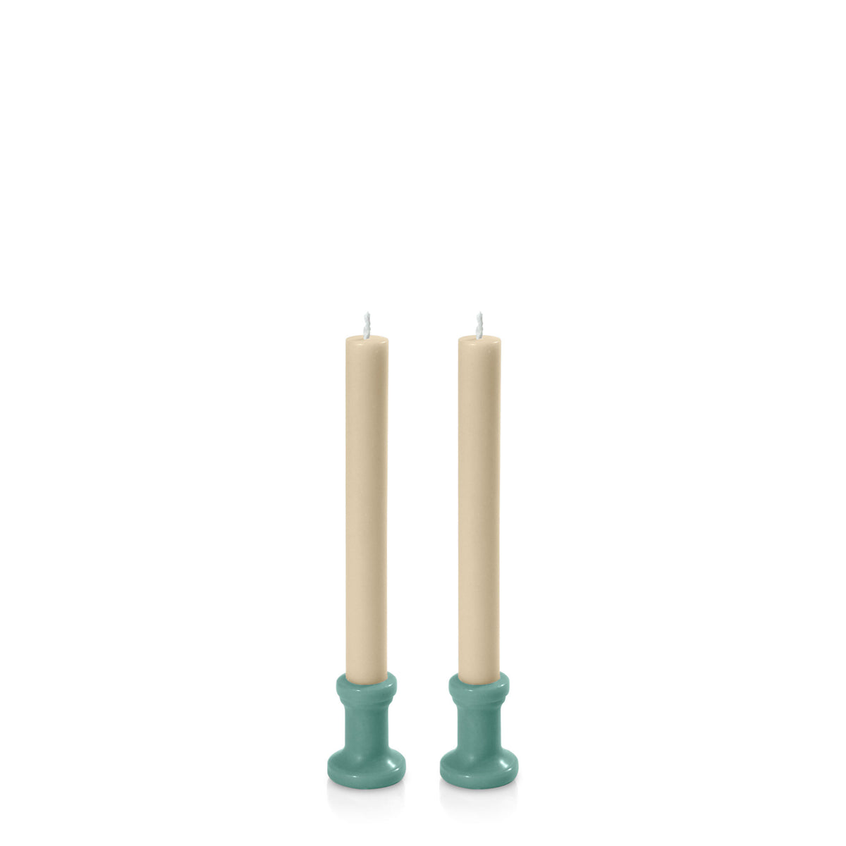 Sage Green & Sandstone Santorini Dyad Dinner Candles Pack of 2