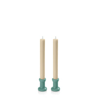 Sage Green & Sandstone Santorini Dyad Dinner Candles