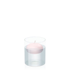 Blush Pink 7.5cm Floating Candle in 10cm x 12cm Glass Pack of 1