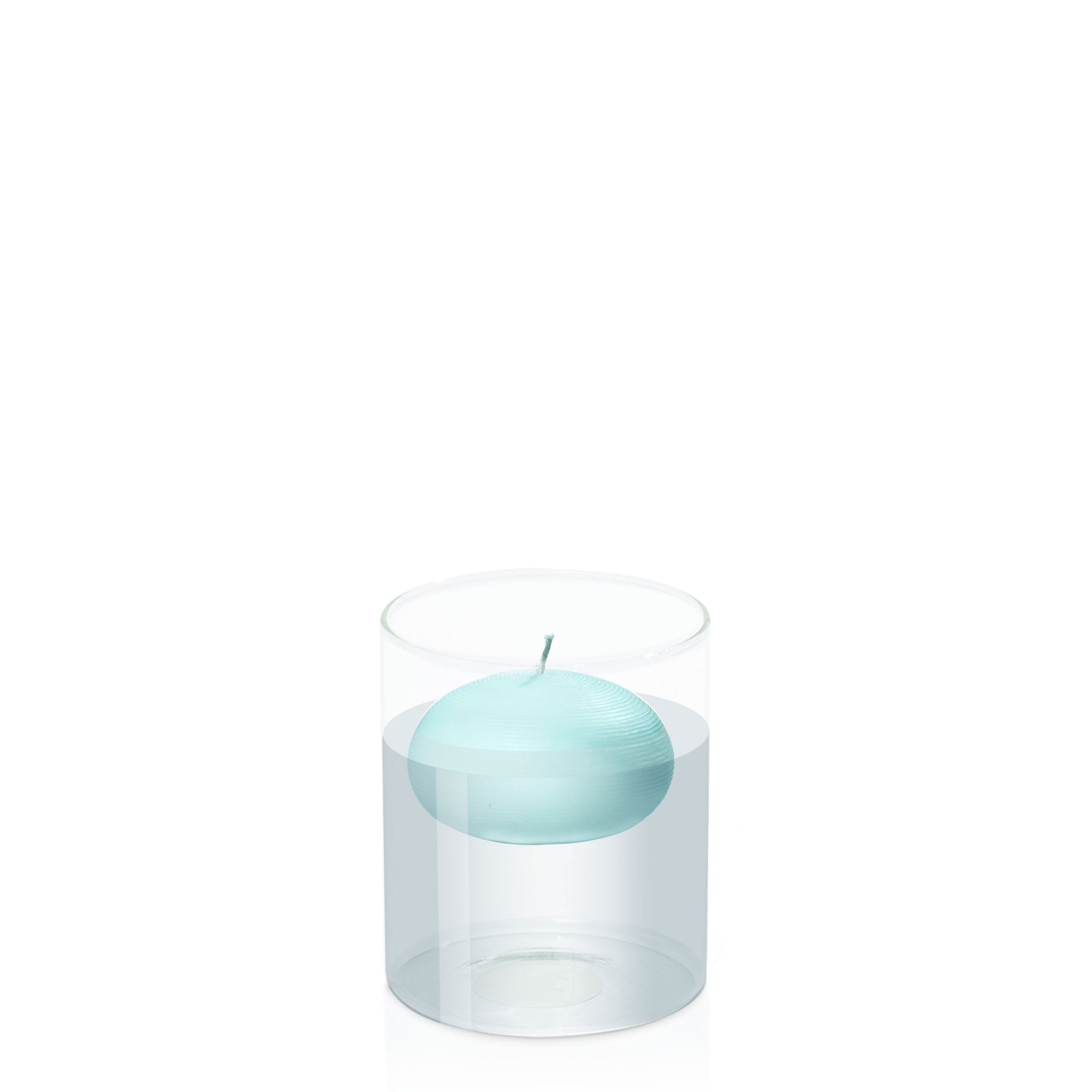 Pastel Teal 7.5cm Floating Candle in 10cm x 12cm Glass Pack of 1