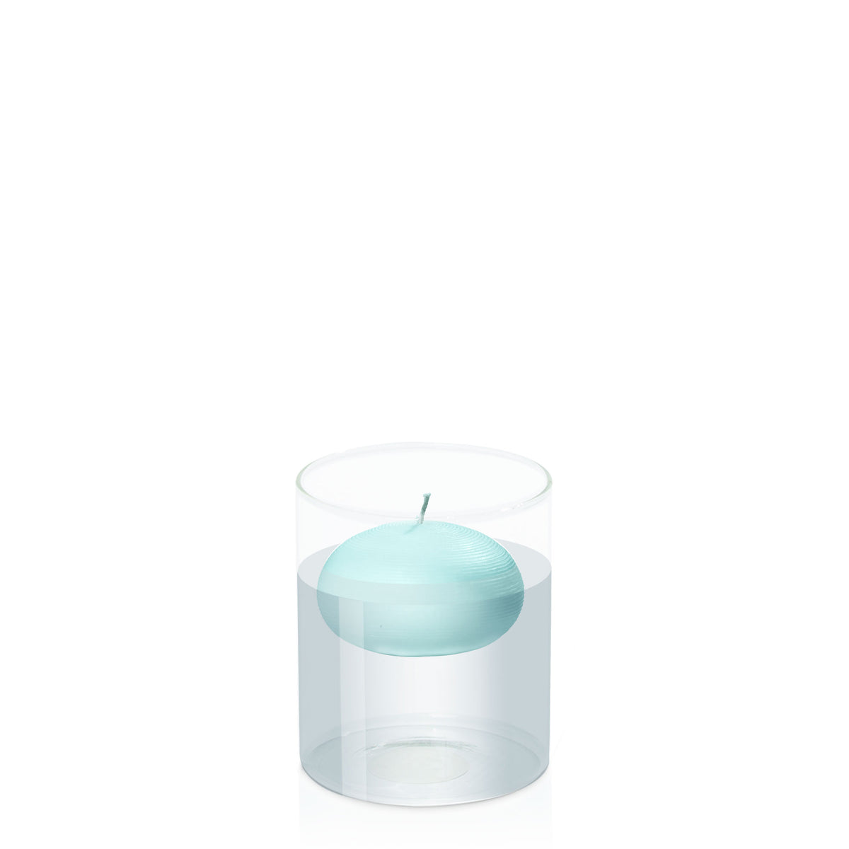 Pastel Teal 7.5cm Floating Candle in 10cm x 12cm Glass Pack of 1