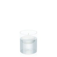 White 7.5cm Floating Candle in 10cm x 12cm Glass