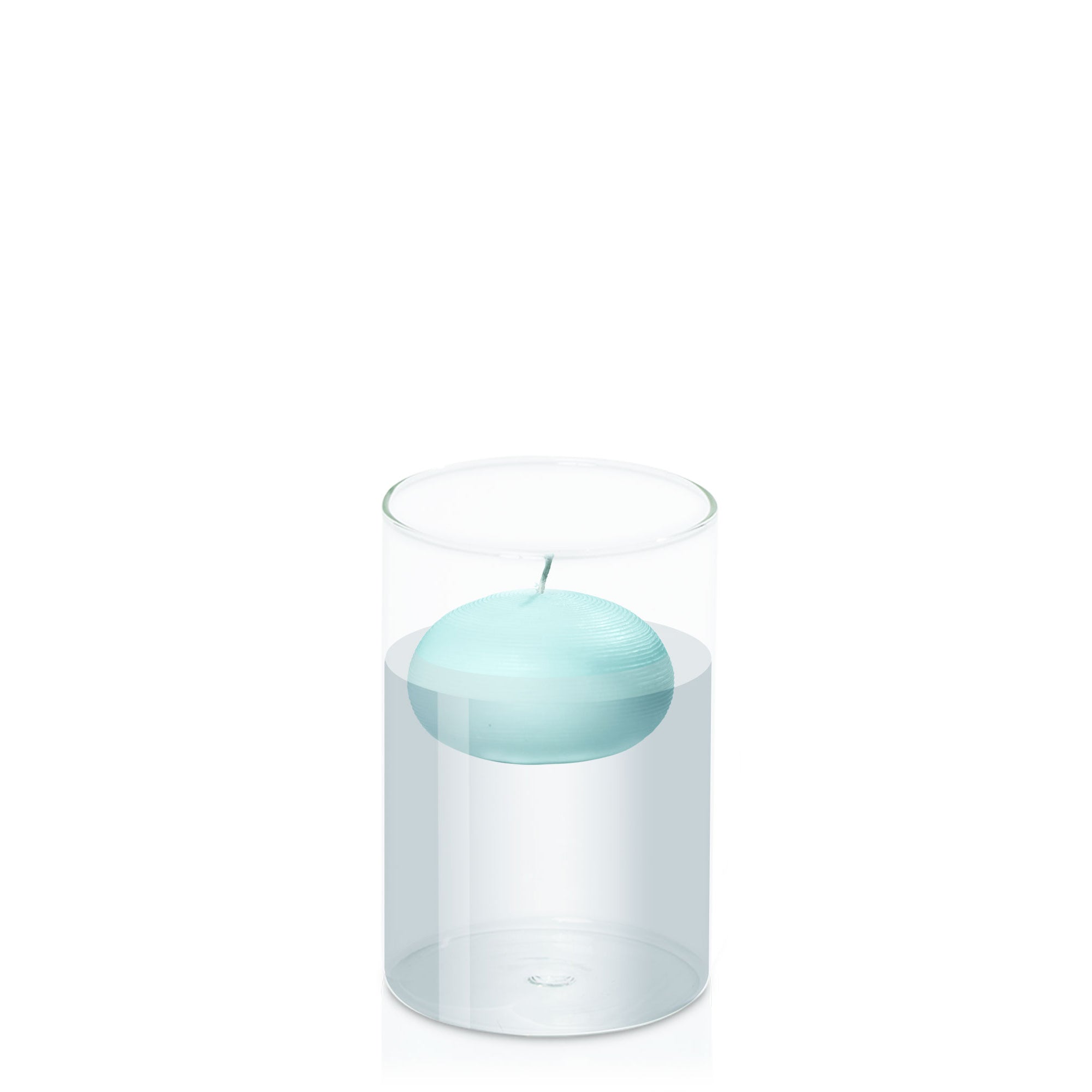 Pastel Teal 7.5cm Floating Candle in 10cm x 15cm Glass Pack of 1