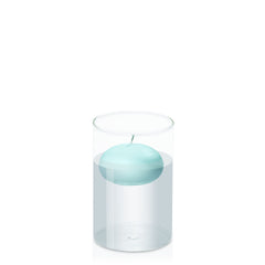Pastel Teal 7.5cm Floating Candle in 10cm x 15cm Glass Pack of 1