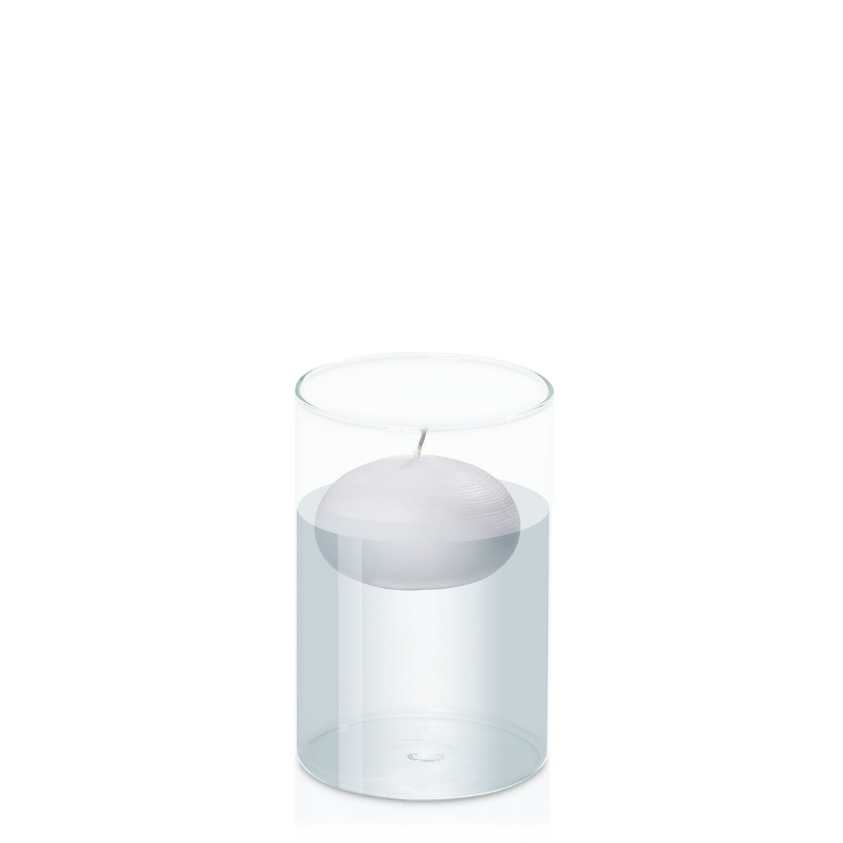 Silver Grey 7.5cm Floating Candle in 10cm x 15cm Glass Pack of 1