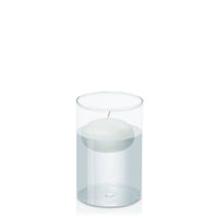 White 7.5cm Floating Candle in 10cm x 15cm Glass