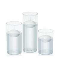 White 8cm Event Floating Candle in 10cm Glass - Med