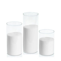 White Pearl Candle Wax in 10cm Glass Set - Med
