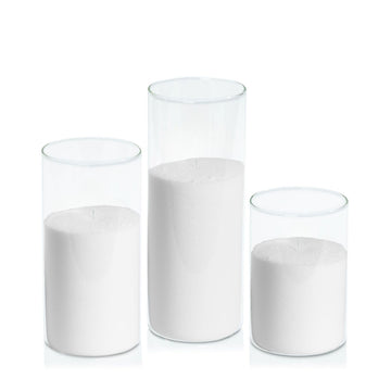 White Pearl Candle Wax in 10cm Glass, Med - Set of 6