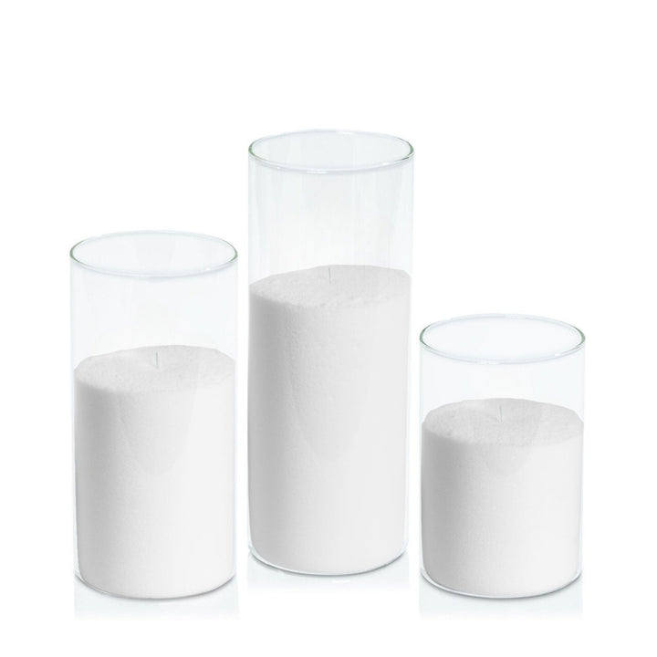 White Pearl Candle Wax in 10cm Glass, Med - Set of 6
