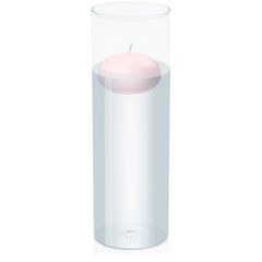 Blush Pink 7.5cm Floating Candle in 10cm x 30cm Glass Pack of 1