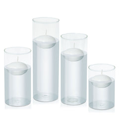 White 8cm Event Floating Candle in 10cm Glass - Med Pack of 1