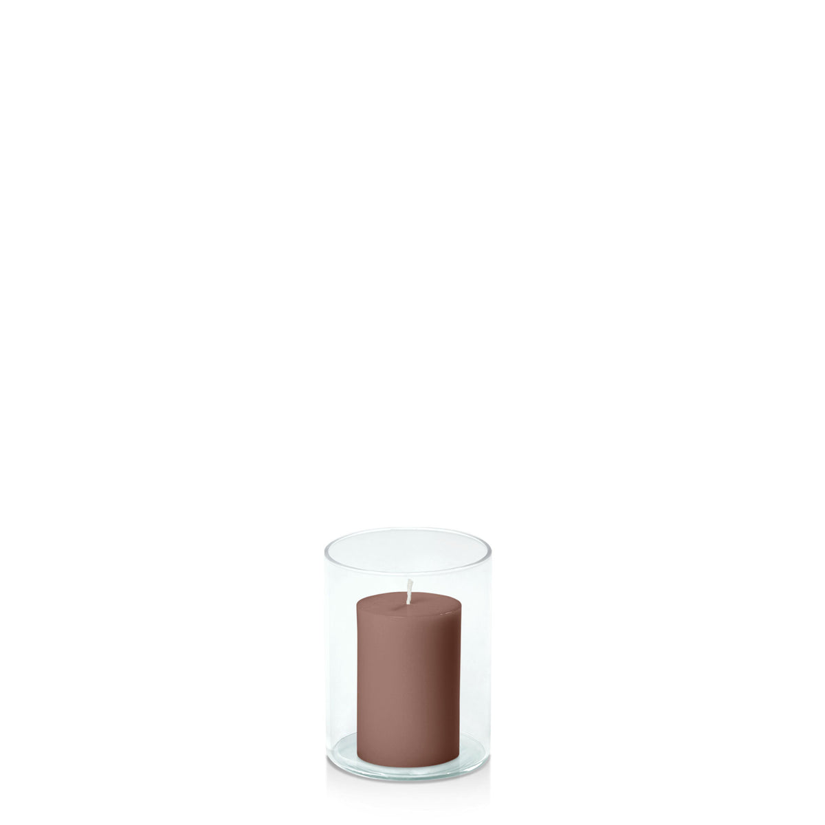 Chocolate 5cm x 7.5cm Pillar in 8cm x 10cm Glass Pack of 1