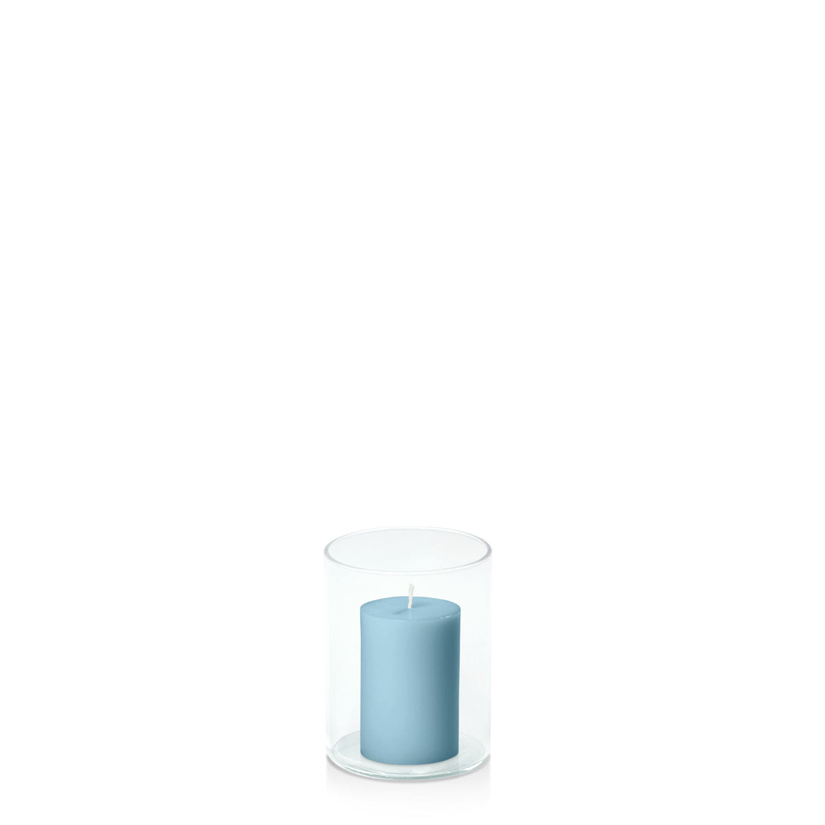 French Blue 5cm x 7.5cm Pillar in 8cm x 10cm Glass Pack of 1