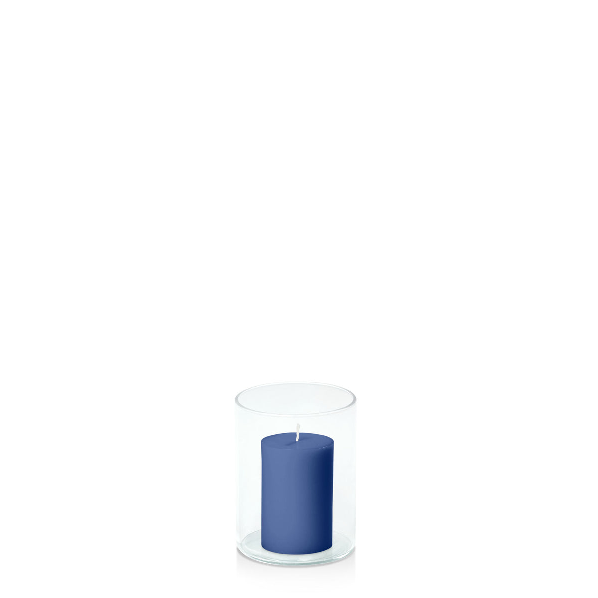 Navy 5cm x 7.5cm Pillar in 8cm x 10cm Glass Pack of 1