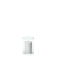 Stone 5cm x 7.5cm Pillar in 8cm x 10cm Glass