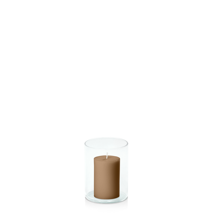 Tiramisu 5cm x 7.5cm Pillar in 8cm x 10cm Glass Pack of 1