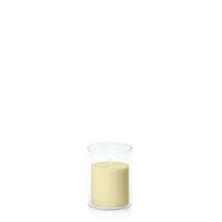 Buttercream 7cm x 7cm Pillar in 8cm x 10cm Glass